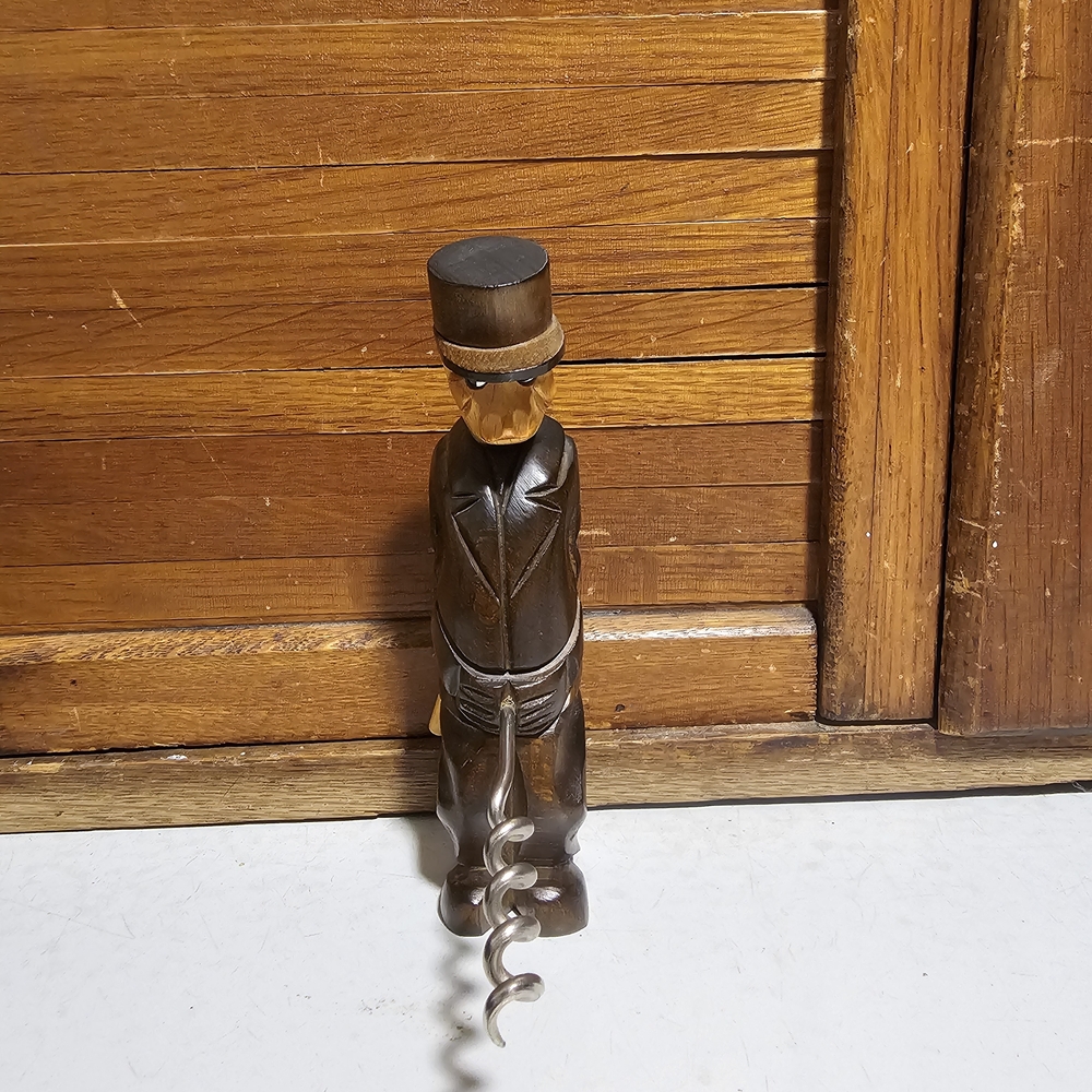 Vintage Wooden Jobin Man Corkscrew Made In Brienz Switzerland - Picture 3 of 5